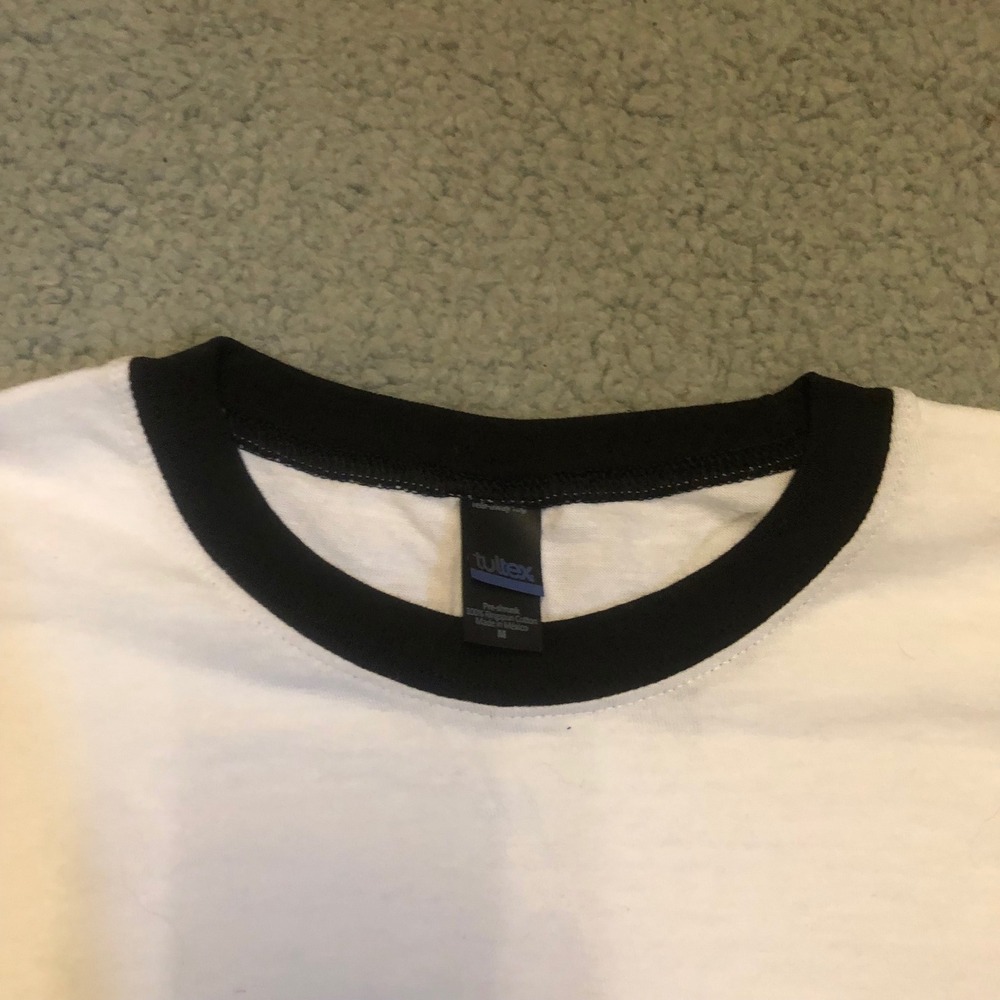 Subaru Ringer T-Shirt White Black Tultex 100% Cotton Car Graphic Tee Tuner - Picture 3 of 6